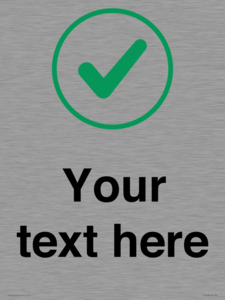 Custom plain background, green tick in circle sign